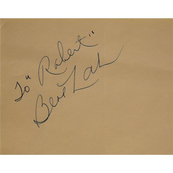 Wizard of OZ Bert Lahr signature slip
