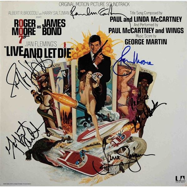 James Bond Live and Let Die original cast signed soundtrack