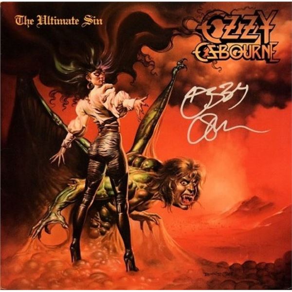 Ozzy Ozbourne signed The Ultimate Sin Live album