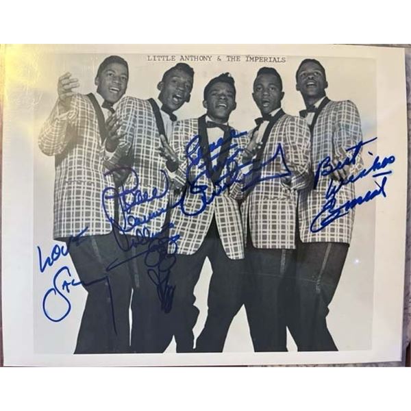 Little Anthony and the Imperials band signed photo