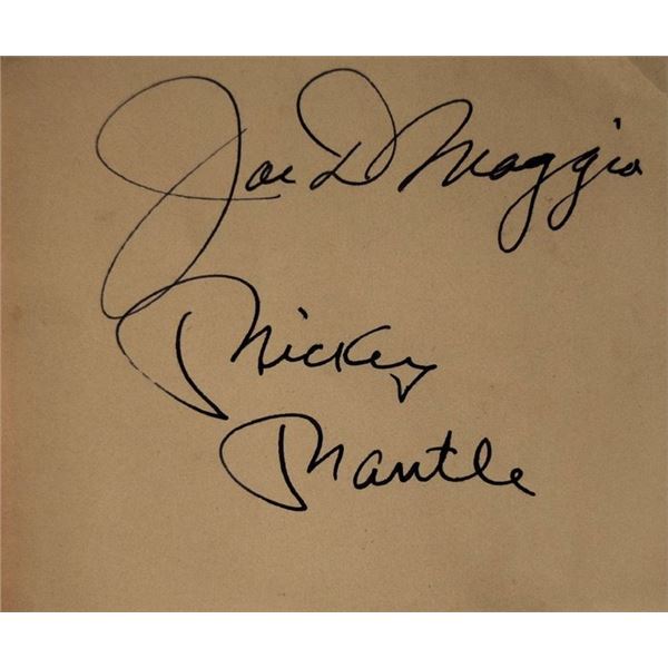 Joe DiMaggio and Mickey Mantle signature slip