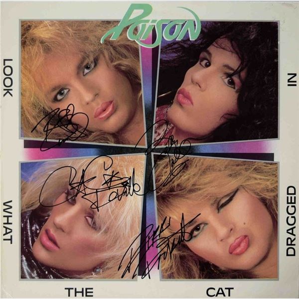 Poison signed 1986 Look What The Cat Dragged In album