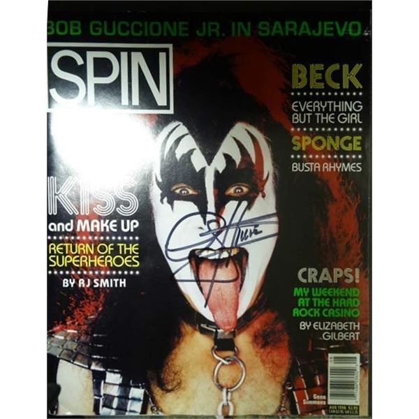 Gene Simmons signed SPIN Magazine