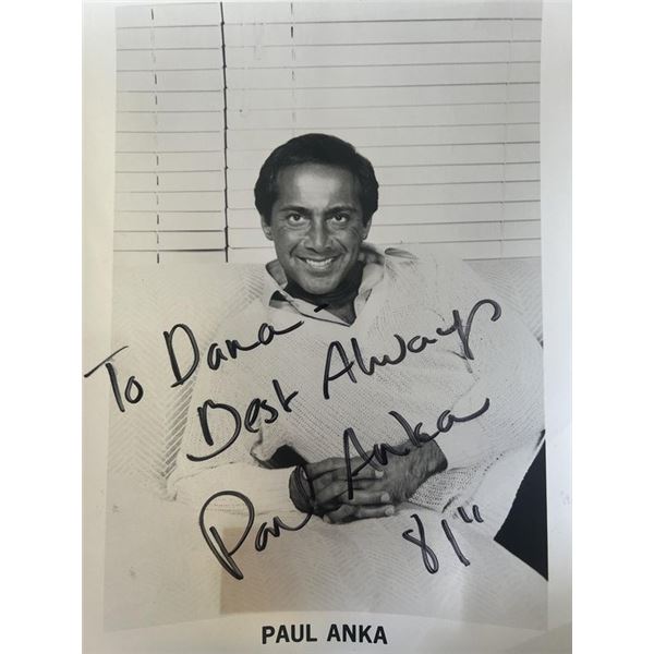 Singer Paul Anka signed photo