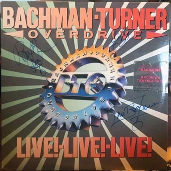 Bachman-Turner Overdrive Live Live Live band signed album
