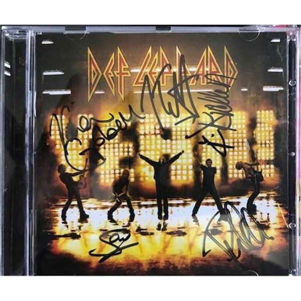 Def Leppard Yeah! band signed CD autographed by Joe Elliott, Vivian Campbell, Rick Savage, Phil Coll