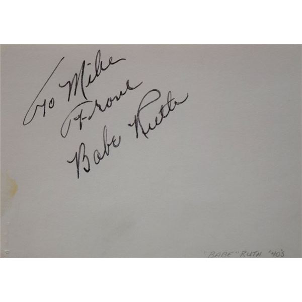 Babe Ruth signature slip