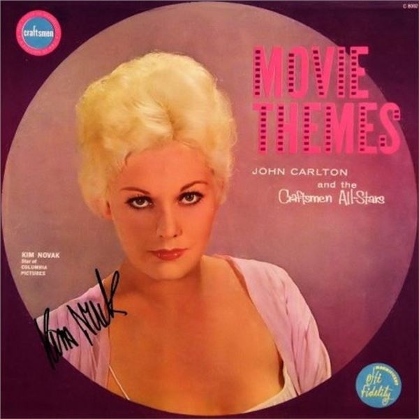 John Carlton and The Craftsmen All-Stars: Kim Novak signed "Movie Themes" album