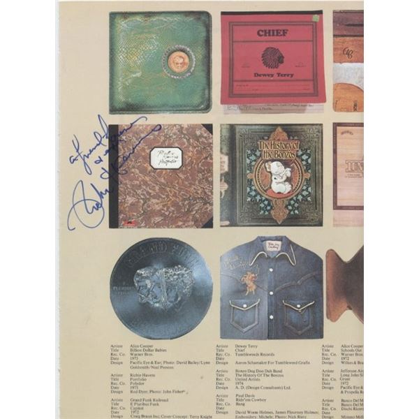 Richie Havens signed book page