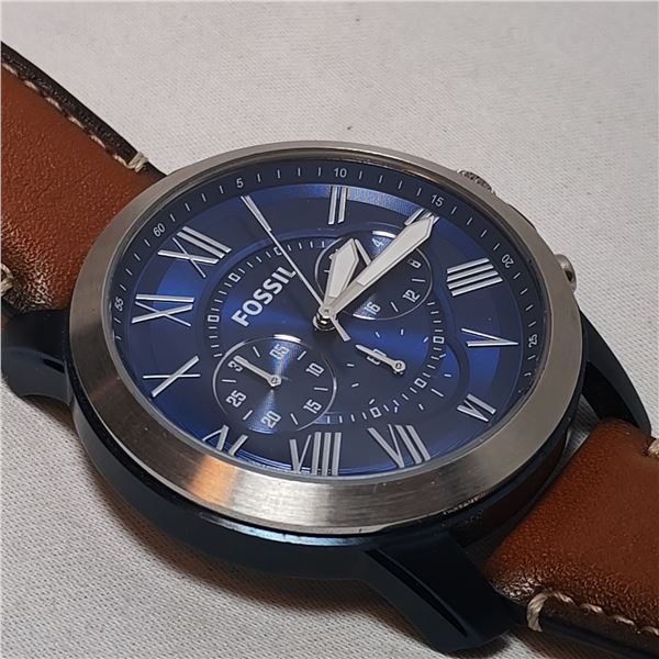 Fossil 252111 5ATM All Stainless Steel Mens Large Wristwatch