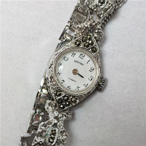 Estyma Womans Mechanical Wristwatch 17 Jewels 1960’s Art Deco Style