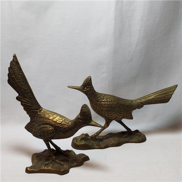 Set of Brass Roadrunner Book Ends
