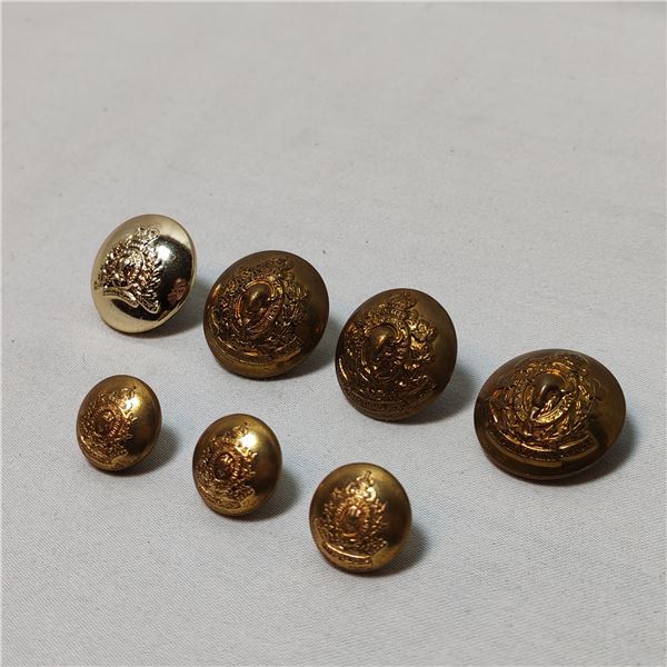 J.R Gaunt & Son Ltd. MONTREAL Made in England Vintage R.C.M.P. Brass Buttons