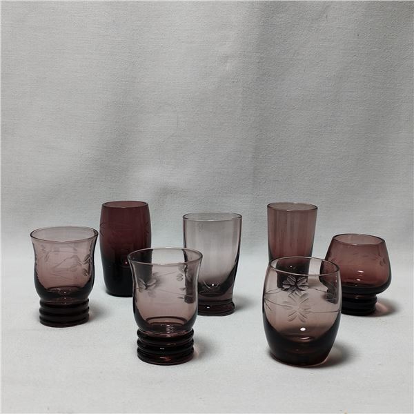 Vintage Purple Shot Glasses