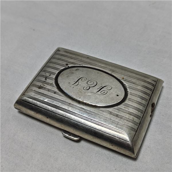 Circa 1913 William Henry Sparrow Antique Sterling and Gold Plate Cigarette Case