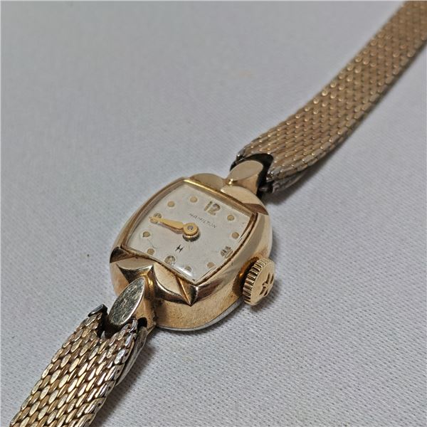 Hamilton Womans Vintage Mechanical Wrist Watch Kreisler 1/20 10K G.F. Strap
