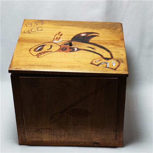 1939 Antique Graham Island, Masset Haida Qwaii Residential School Cedar Box