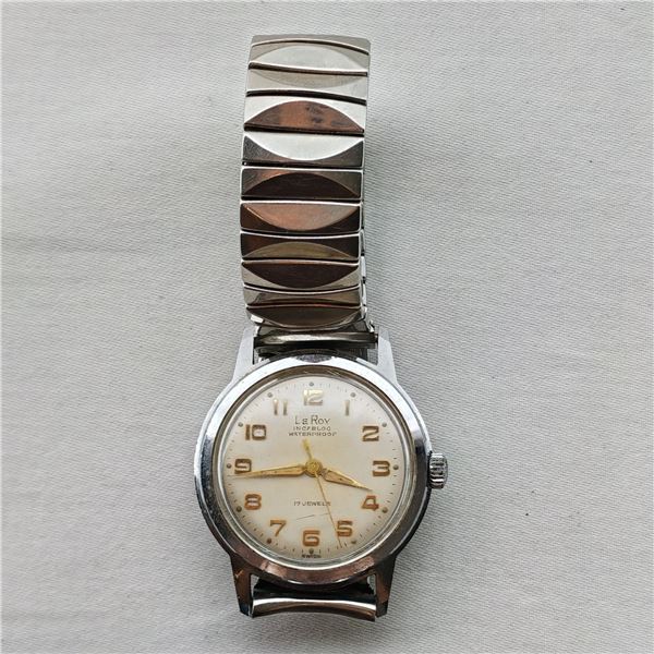 LeRoy Waterproof Incabloc 17 Jewels Swiss Watch