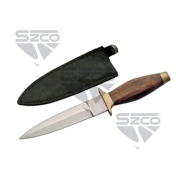 7" BOOT KNIFE WOOD HANDLE - 202801