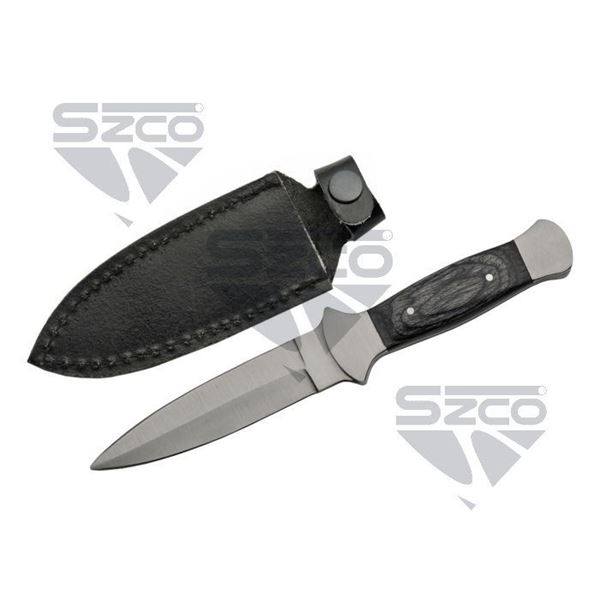 7.75" BLACK WOOD BOOT KNIFE - 203403