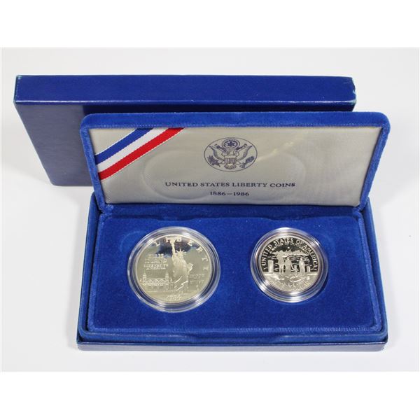 53 1986 United States Silver Dollar + Half Dollar