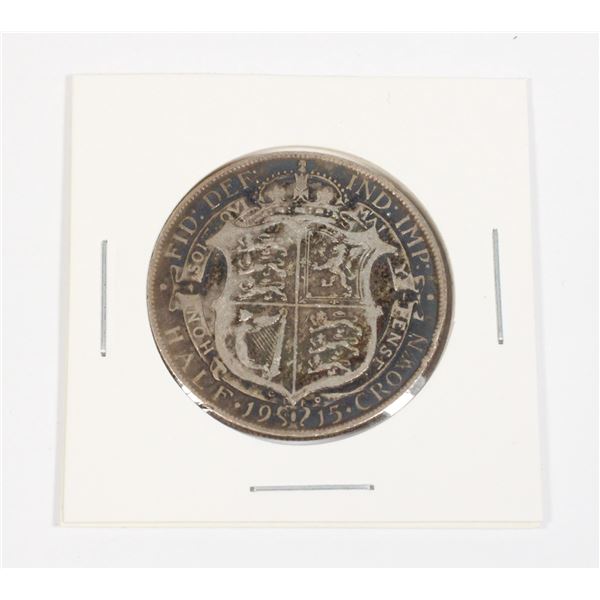60 WW1 1915 United Kingdom Silver Half Crown Coin
