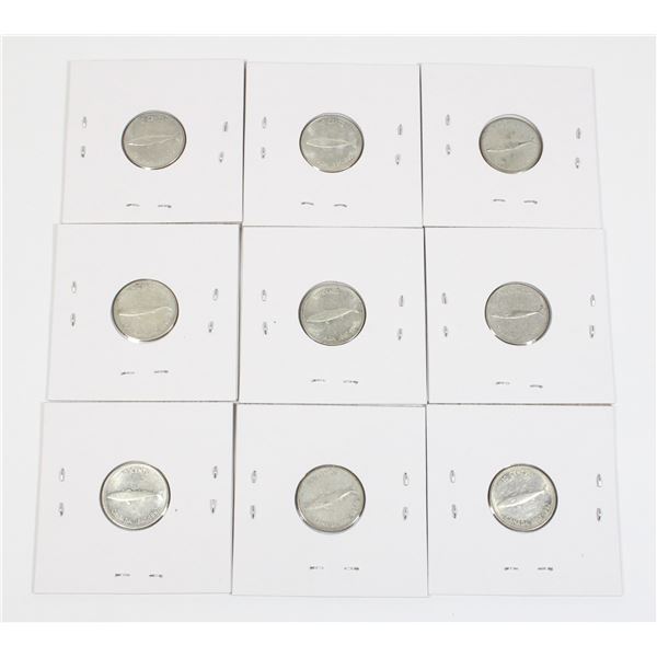 81 1967 10 Cent Silver Dimes Canada Lot of 9