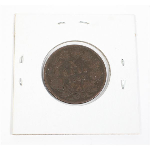 86 1883 Portugal 10 Reis Coin Luíz I