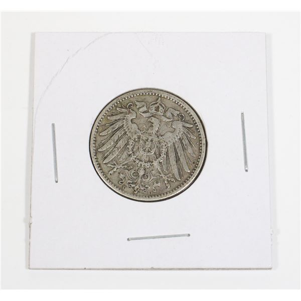 90 1896 German 1 Mark Silver Coin