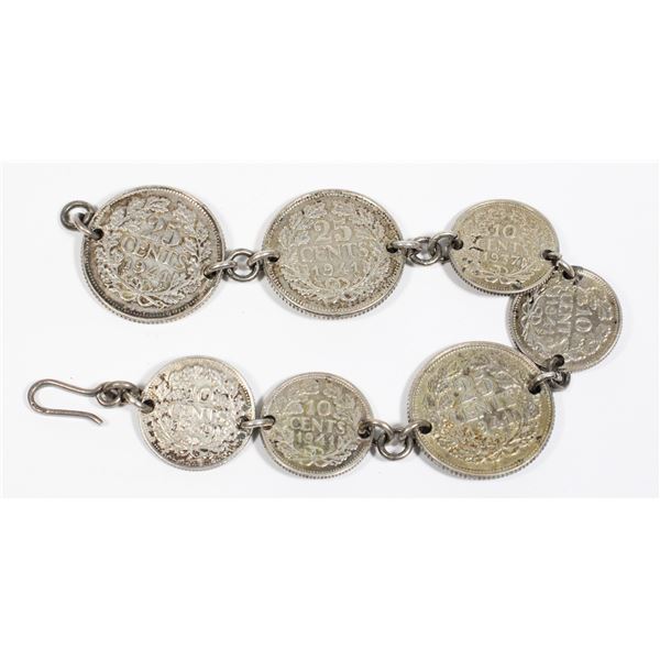 100 WW2 Netherlands Silver Coin Bracelet 17 Grams
