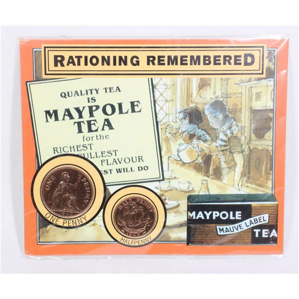 #105 1940 1945 Penny Halfpenny Rationing Set Cased