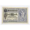 Image 1 : #126 WW1 Imperial German 5 Mark Banknote Bill