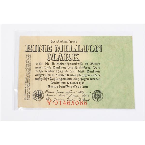 138 Weimar German 1923 1,000,000 Marks Banknote