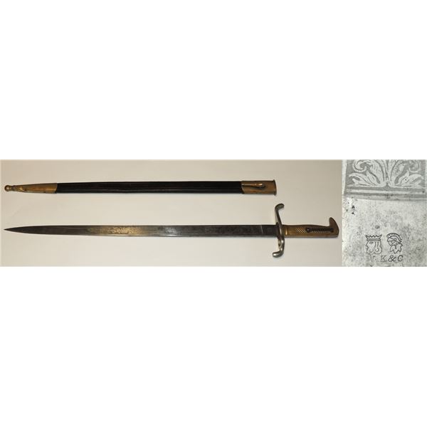 #158 1800s Imperial German Etched Bayonet WKC