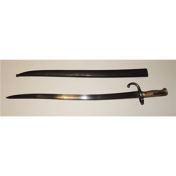 #173 French M1866 Chassepot Bayonet w/ Scabbard