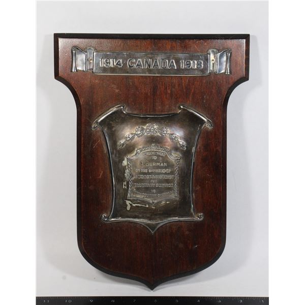 #235 WW1 CEF Named Plaque Kamsack Saskatchewan