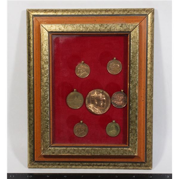 #237 7 Framed Royal Jubilee Medals inc HMS Repulse