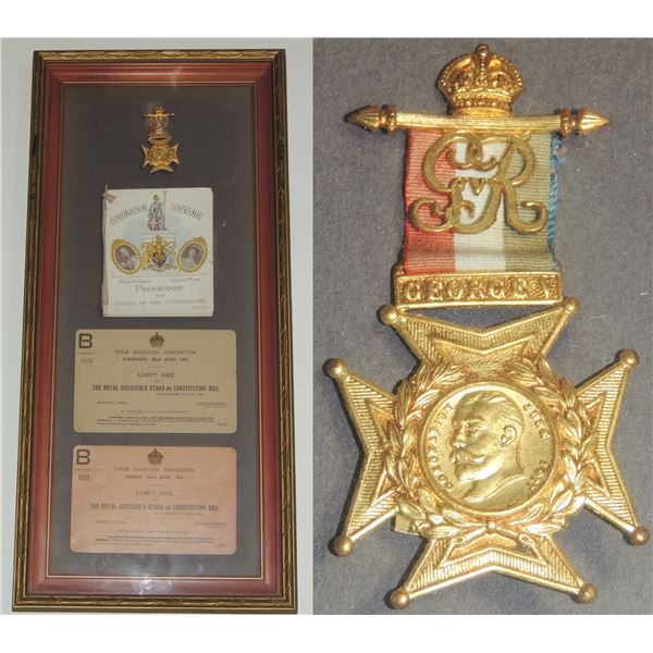 #239 King George V Coronation Medal + Tickets