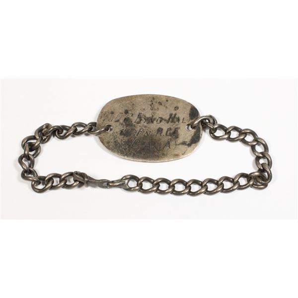 #243 WW2 Canadian ID Bracelet 4th Bn R.C.A. Named
