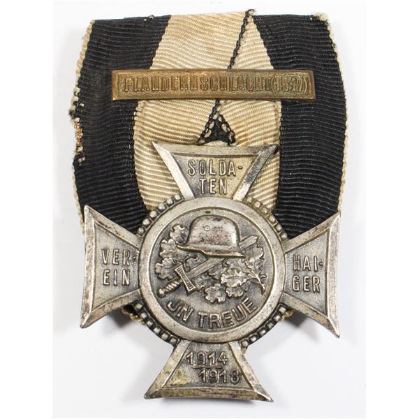 #330 1918 WW1 German Veterans Medal Flanders