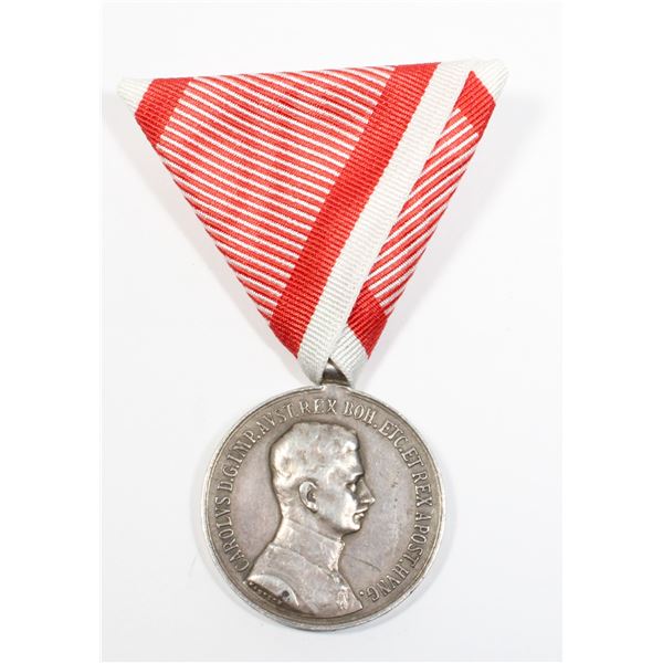 #353 WW1 Austria Bravery Medal Fortitudini Silver