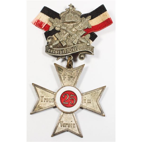 #377 Deutscher Kriegerbund 25 Years Medal w/ribbon