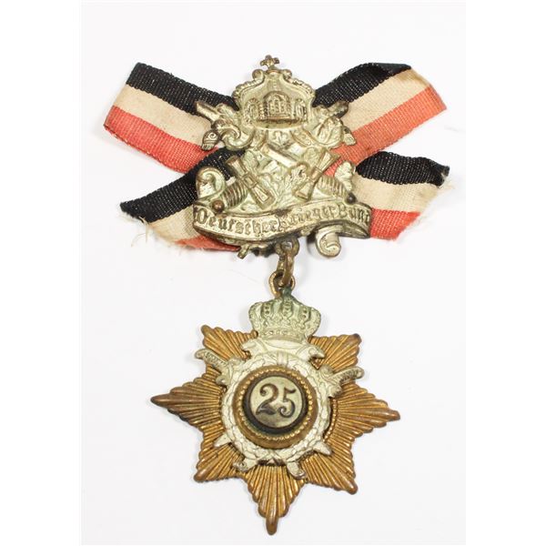#378 Deutscher Kriegerbund 25 Years Medal +ribbon