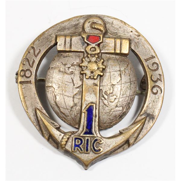 #393 French 1st Colonial Infantry Regiment Badge