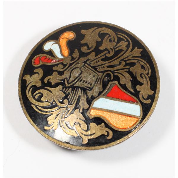 #408 Antique Enamel Coast of Arms Button 1880-1910