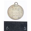 Image 2 : #414 WW1 1915 Silver 1 Mark Coin Pendant Necklace