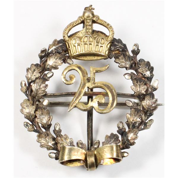 #417 Ornate 1900's German 25 Year Member Pin Badge