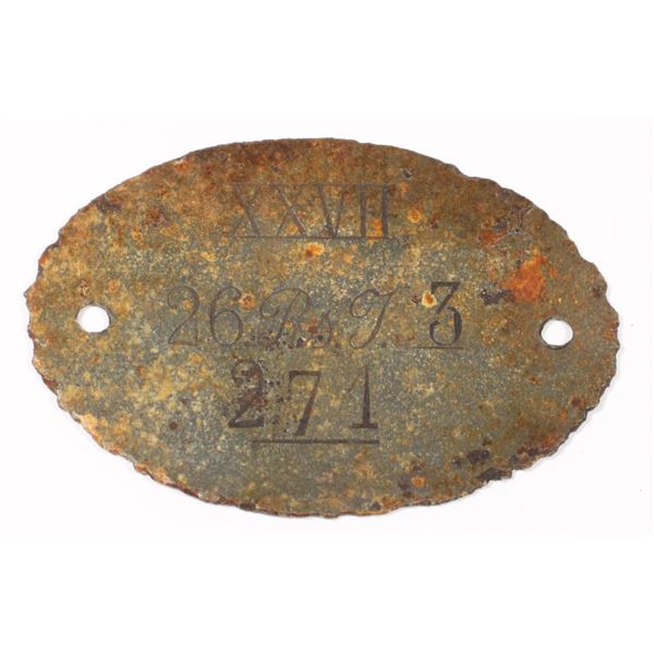 #433 WW1 Imperial German Dog Tag ID Ers Batt Res