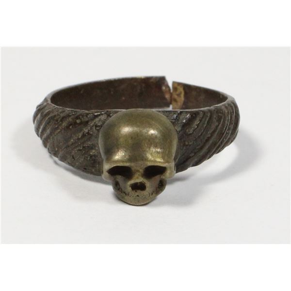 #436 WW1 Imperial German Trench Skull Brass Ring
