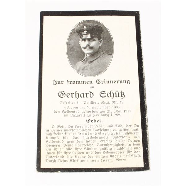 #442 WW1 German Sterbebild Death Card 1917